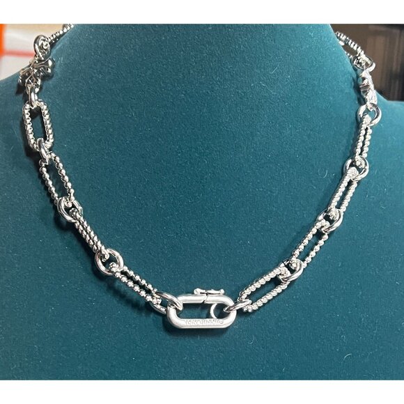 Tory Burch Silver Roxanne Chainlink Necklace and Bracelet Set - Picture 5 of 6